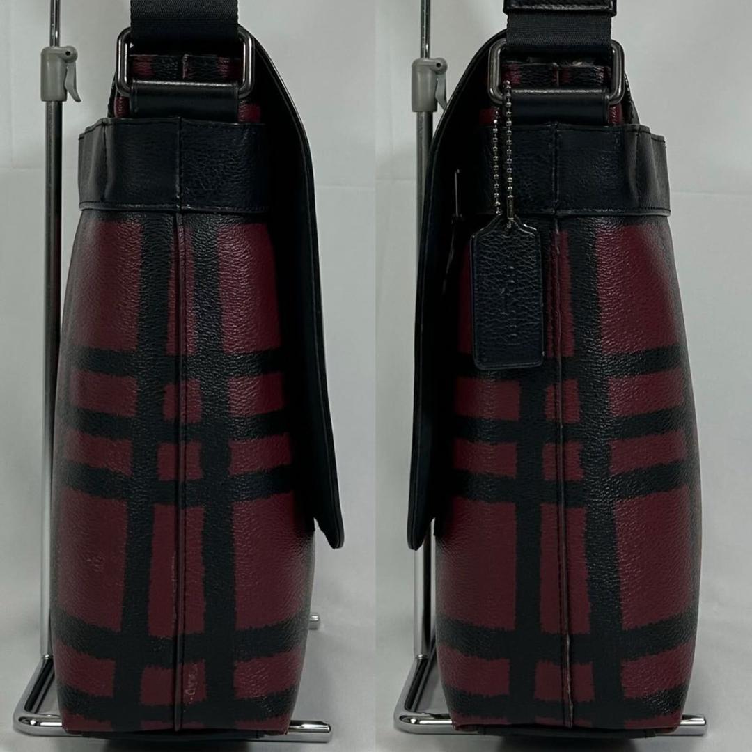 【美品】コーチ チャールズ ショルダーバッグ メッセンジャー レザー 斜め掛け