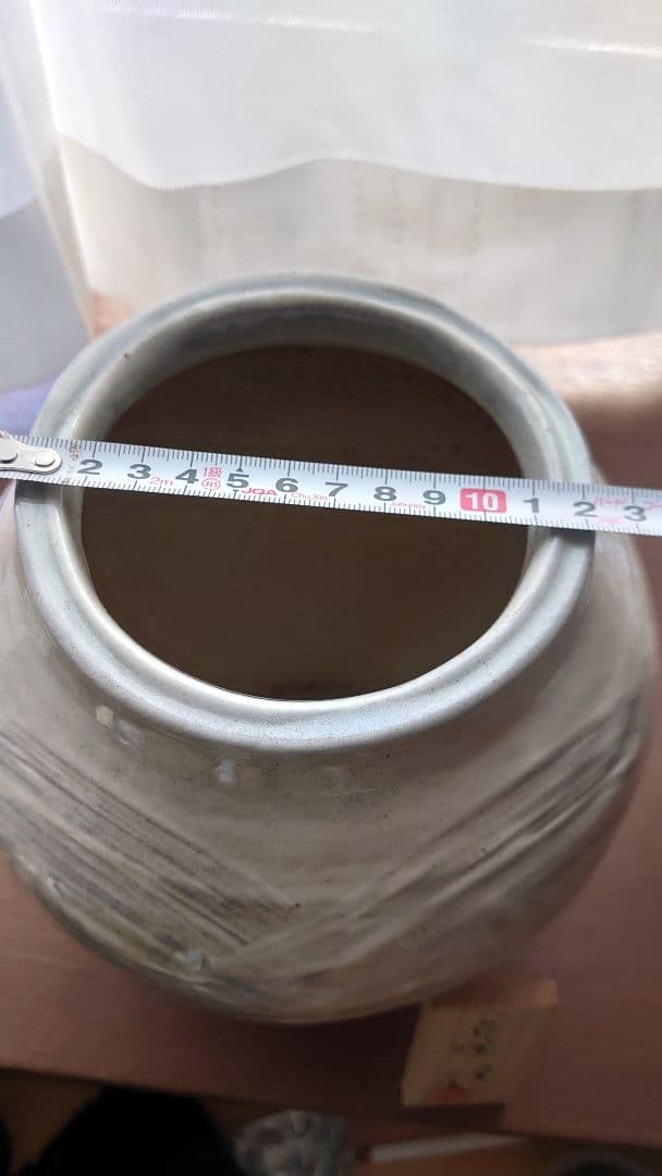 2000年陶製花瓶 白とグレー