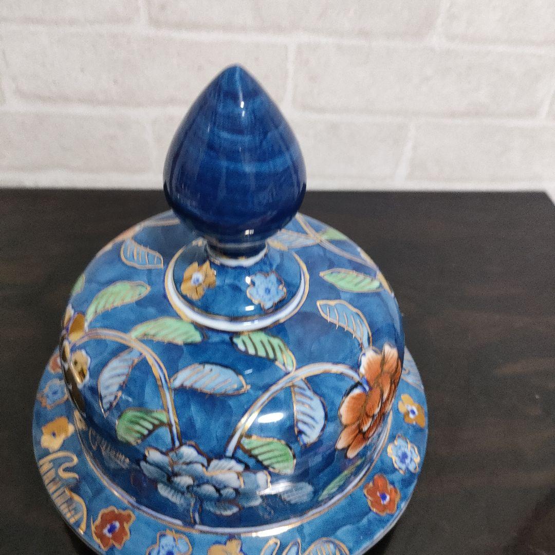 有田焼 古許窯 菊水作 孔雀雉絵図 沈香壺 飾壺 高さ50cm 古美術 骨董品