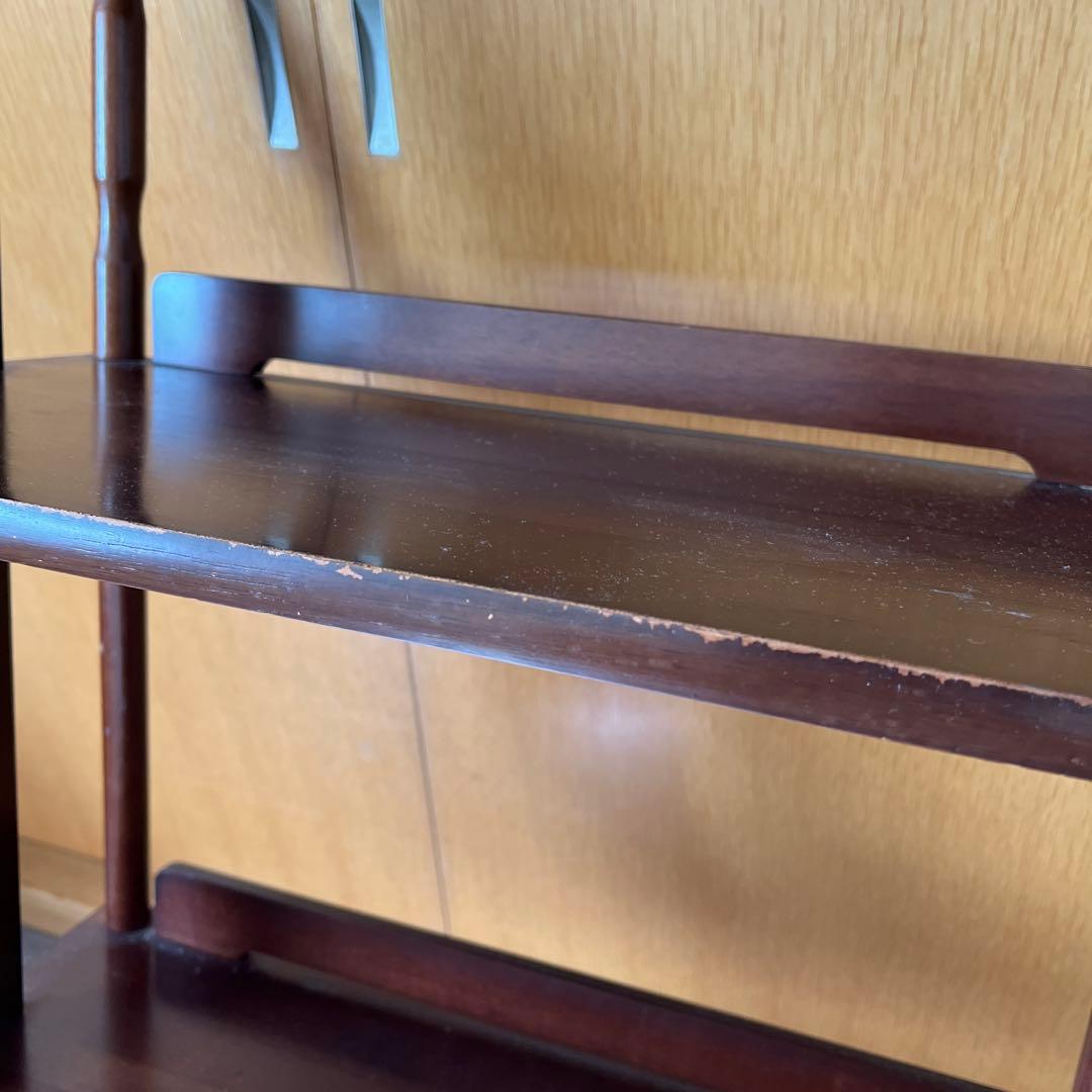 【A】木製ラック ダークブラウン オープンシェルフ　ビンテージ