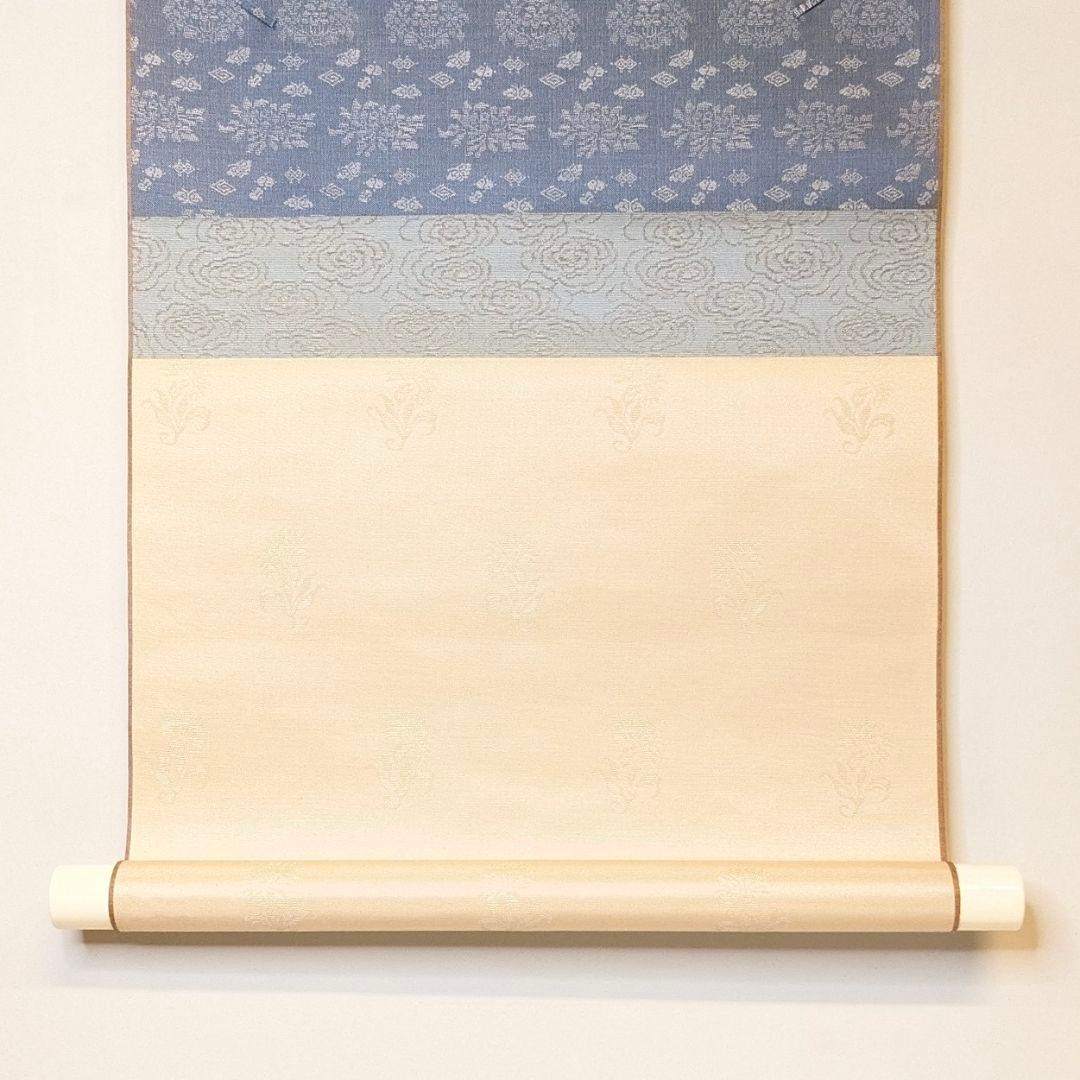 【フォロー割・新品】 色紙用掛軸　洛趣緞子　三段表装　茶道具　色紙掛け