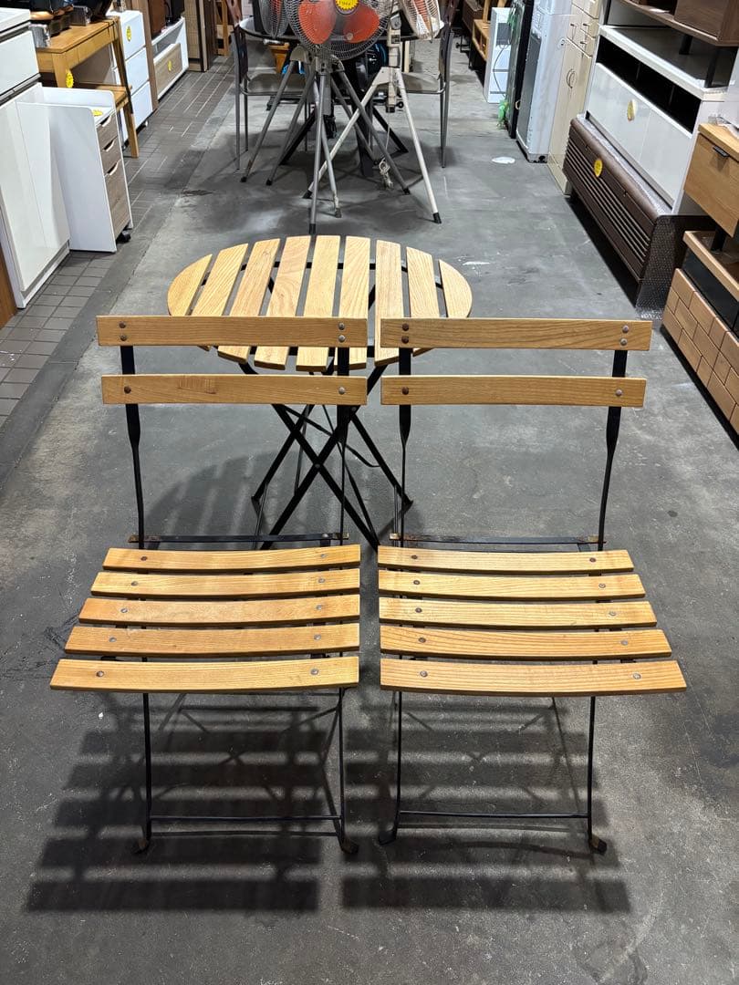 ガーデンテーブル&チェアセット 木目