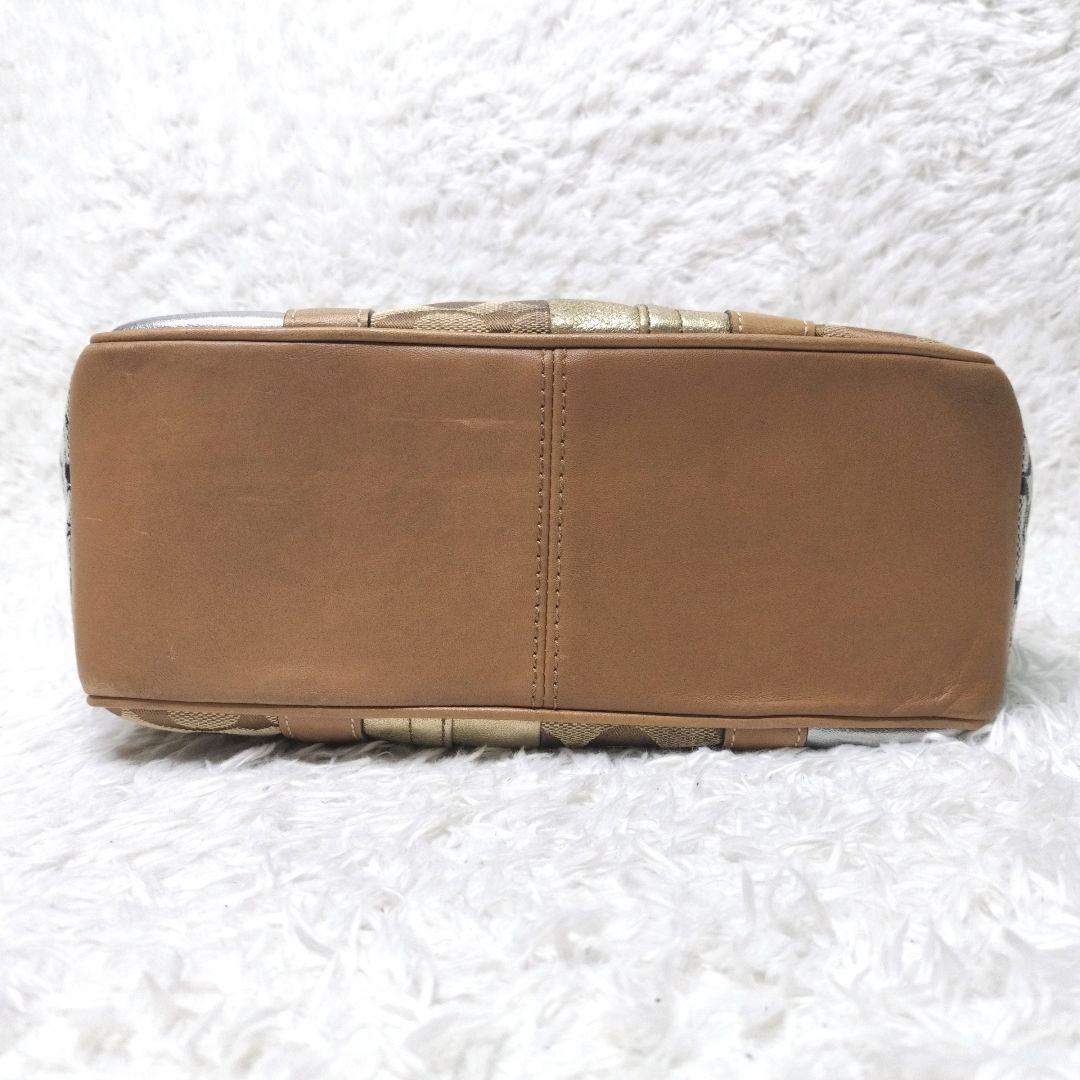 【希少】COACH　パッチワーク　レザー　シグネチャー　スウェード　ターンロック