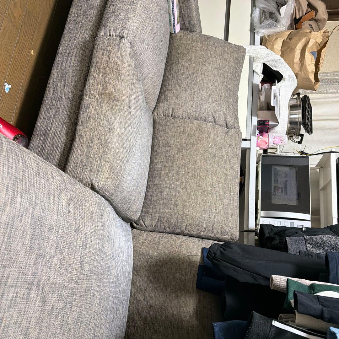 グレー ファブリック コーナーソファ ３人掛け