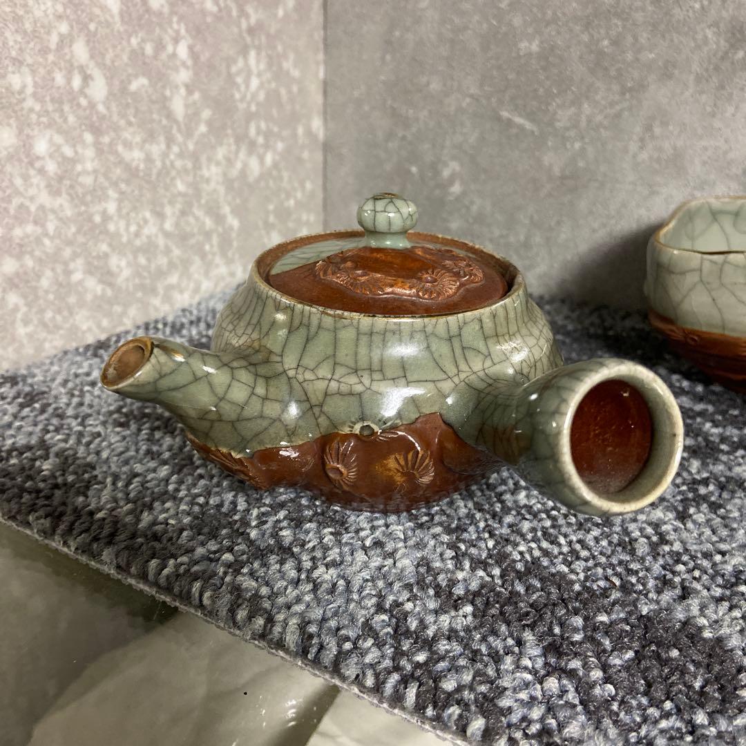 相馬焼　相馬幸山　相馬吉忠　茶器揃い　煎茶揃い　茶器セット　宝瓶　湯さまし　湯呑