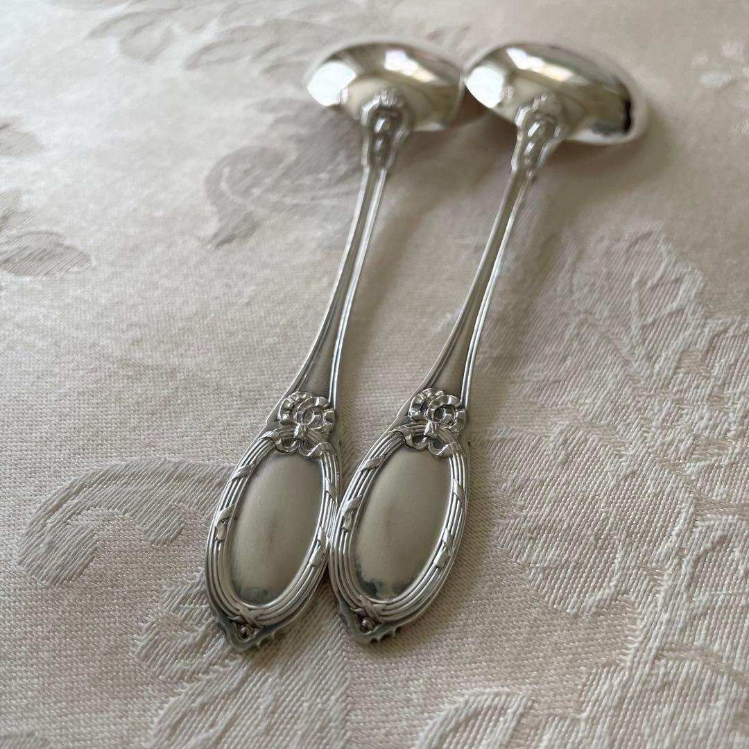 リボン♡ フレンチシルバー　アイスクリーム　スプーン　2本