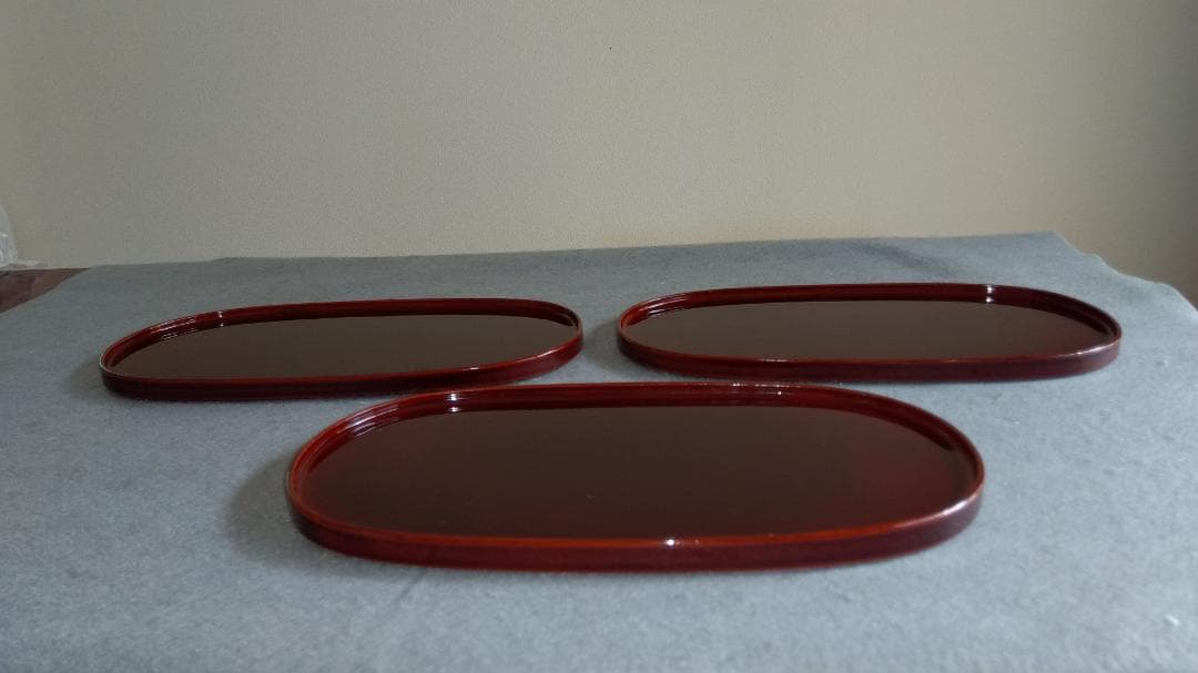 越前漆器　溜塗　極上品質菓子皿【多目的中皿】5客セット