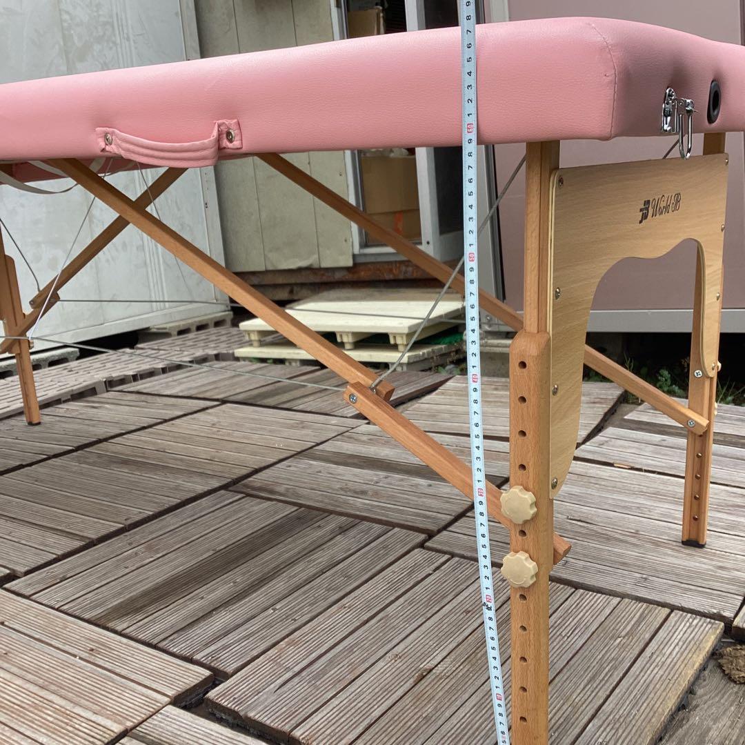 木製フレーム　折りたたみ　ベッド　収納袋付き　ピンク　World JB（F32