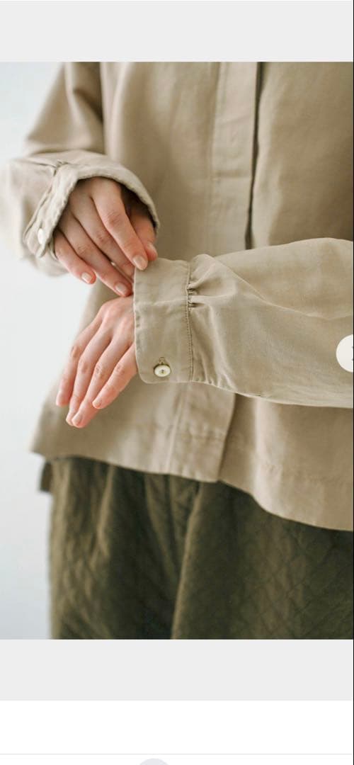 【美品】ネストローブ　コットンリネンツイルダブルカラーシャツ