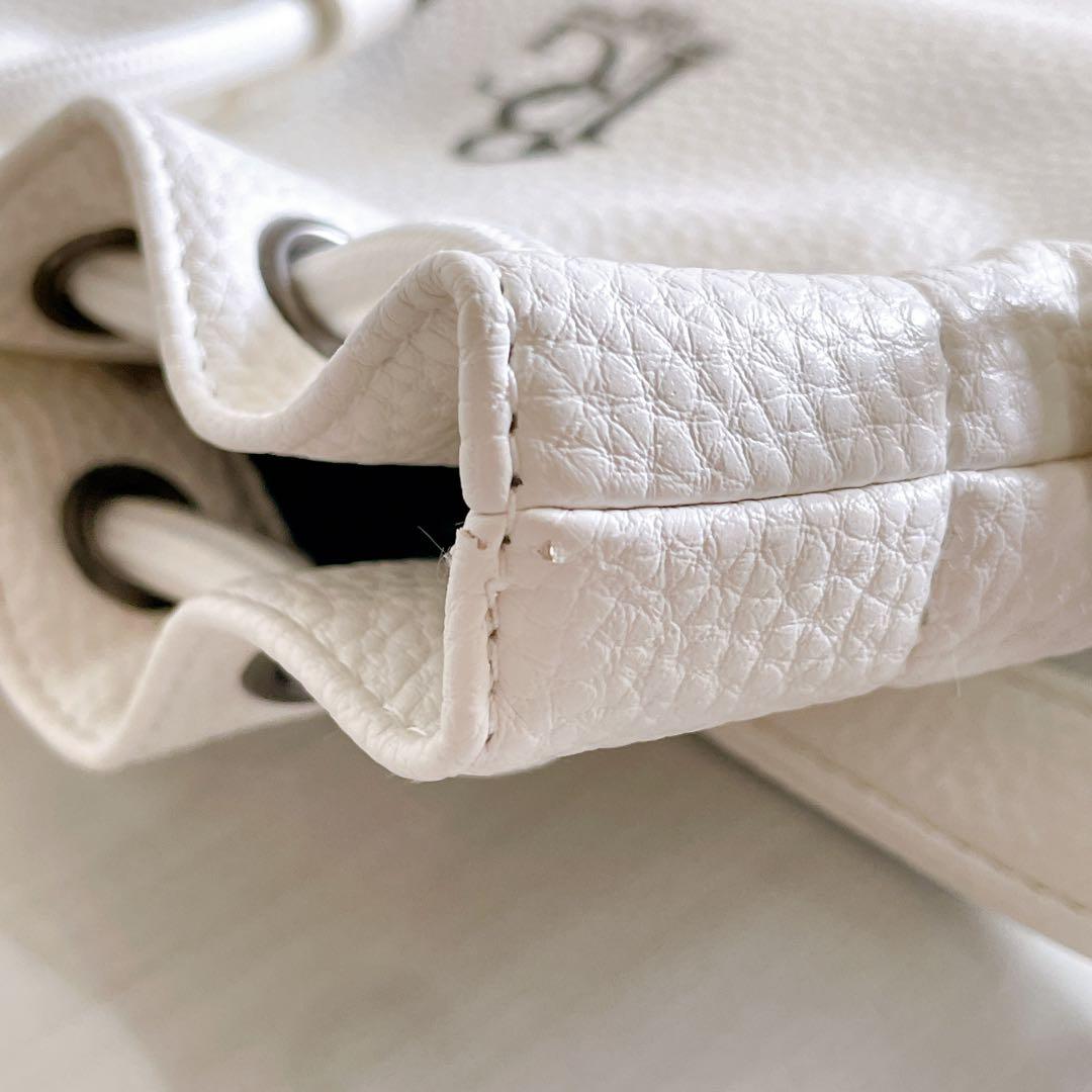 1PIU1UGUALE3 GOLF　カートバッグ　巾着バッグ　ラウンドバッグ　白