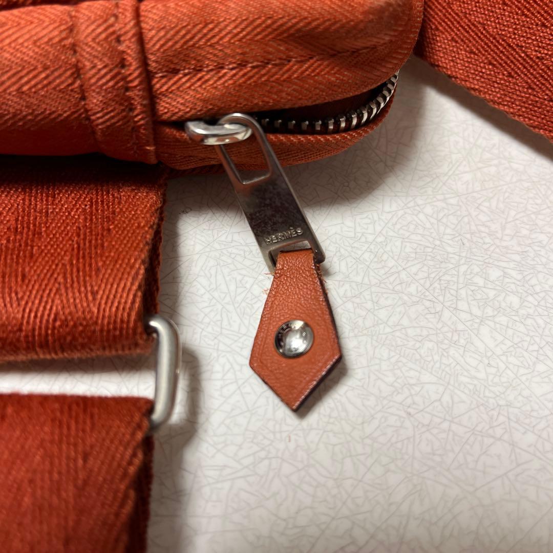 【エルメス】アカプルコ　サンチュール　オレンジ トワルシェブロン　ボディバック