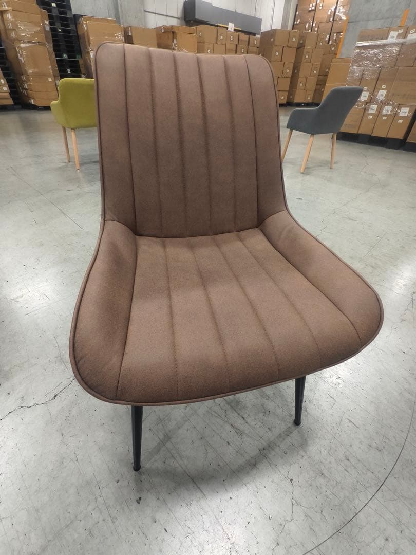 ダイニングチェア　反毛皮　疲れにくい おしゃれ 北欧風ブラウン4脚セット