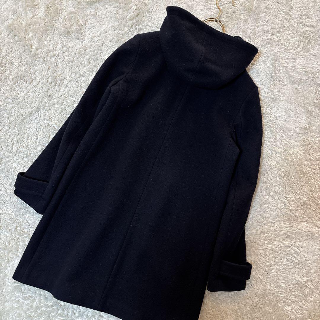 美品＊セオリーリュクスtheory luxeネイビー フード付き ロングコート