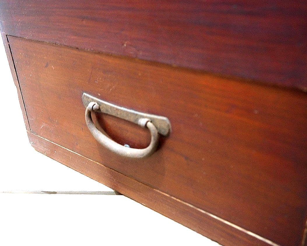 1358 蓋付のレトロな木箱　収納棚　引き出し　ケース　古家具　アンティーク