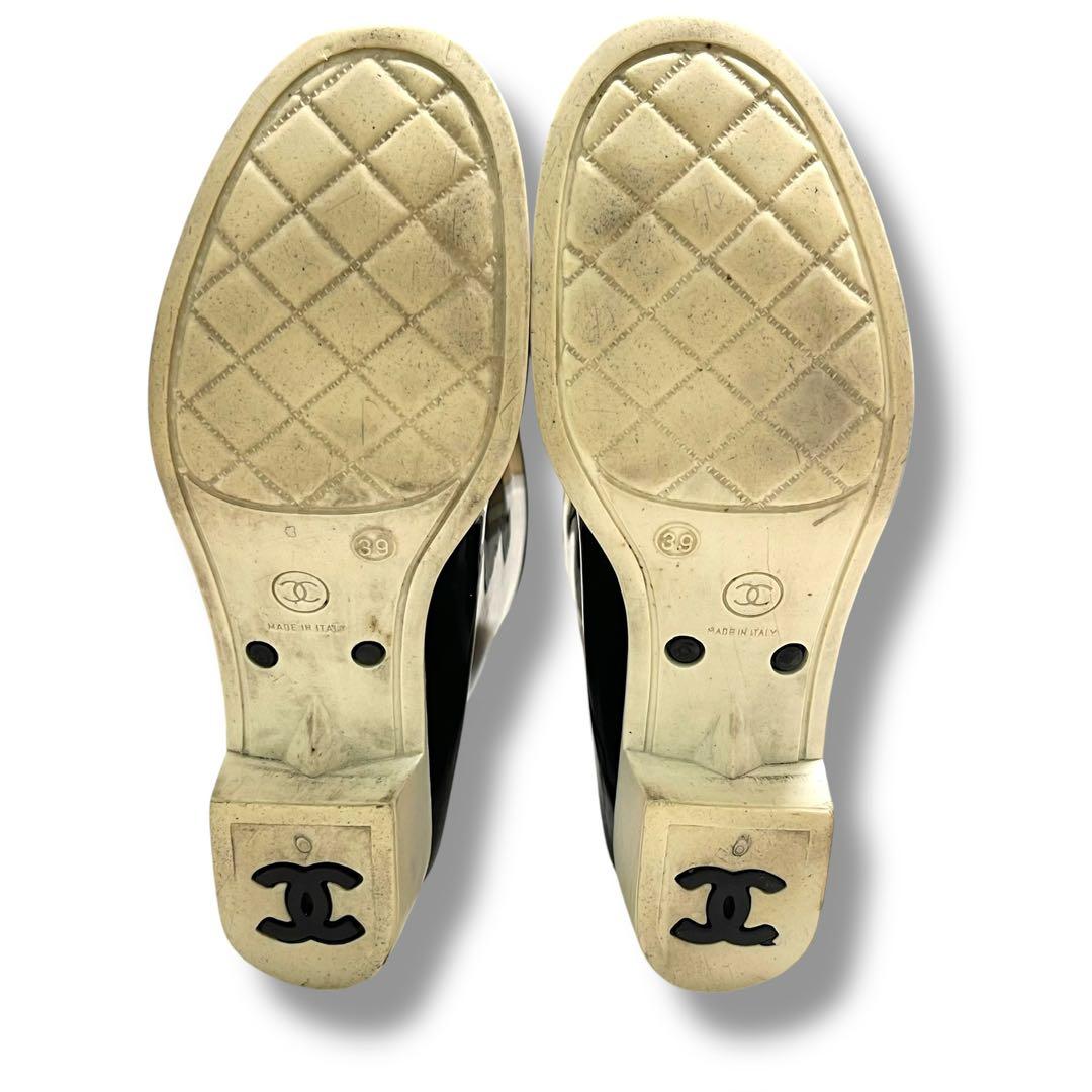 CHANEL シャネル レインブーツ カメリア ブラック 39 ココマーク 上品