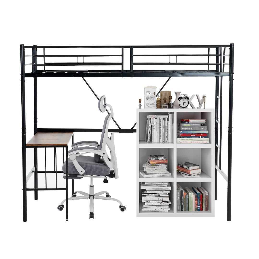 ロフトベッド パイプベッド シングル 木 収納 北欧風 子供部屋スチール