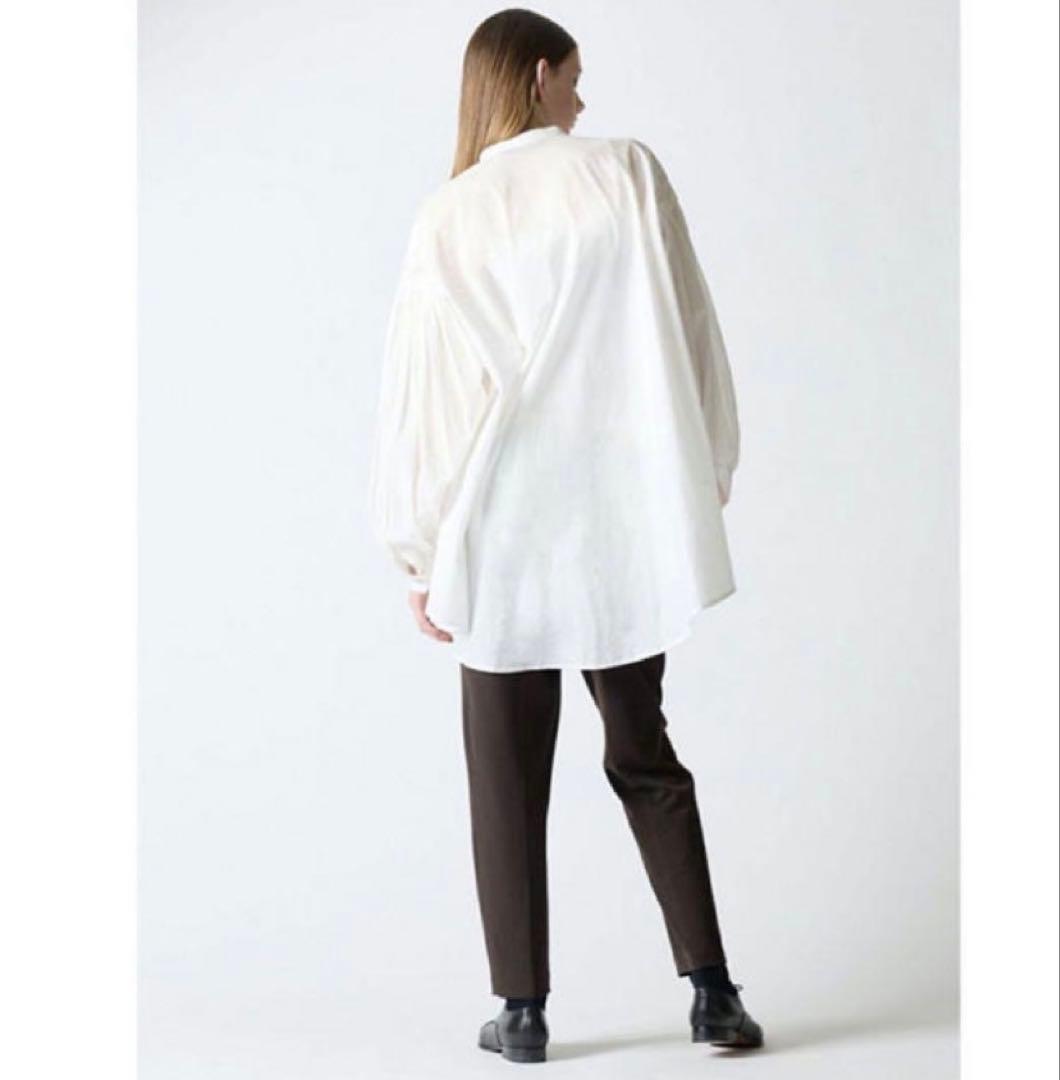 mizuiro ind ピンタックパフスリーブシャツ オフホワイト