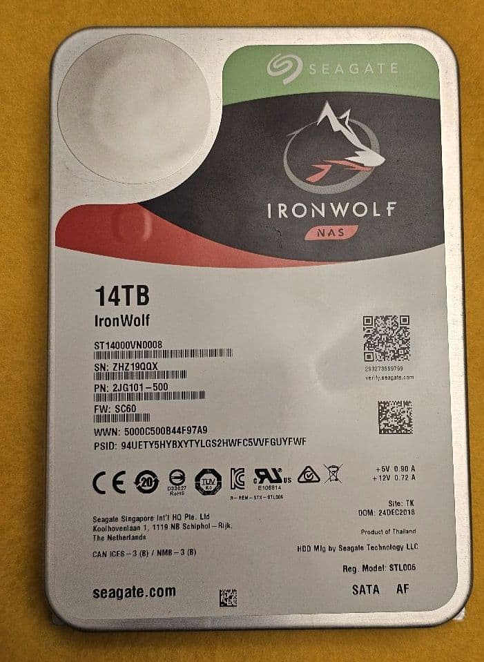 Seagate IronWolf HDD14TB 　2台セット