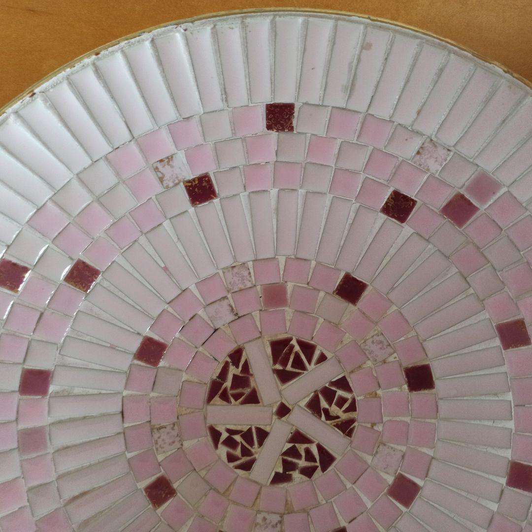 アメリカンヴィンテージ　モザイクトレイ　タイル張り　トレイ　ハンドクラフト