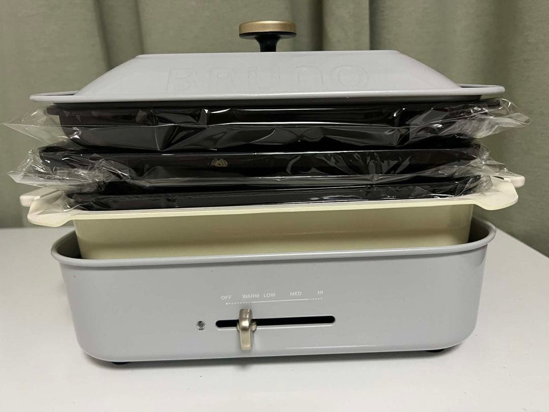 BRUNO コンパクトホットプレート ブルーグレー 各種プレート4枚セット