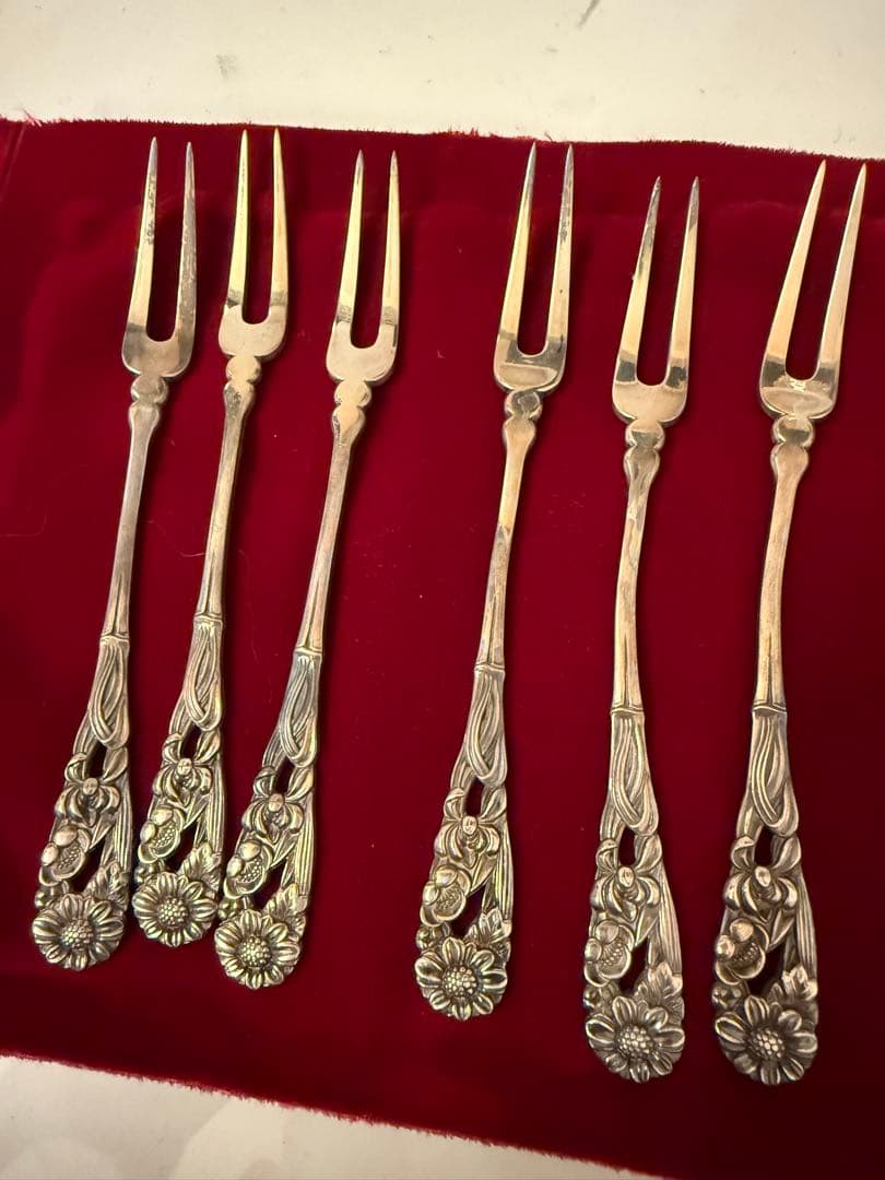 ス*ー様 銀製　フォーク6本　スプーン 8本セット 日本製　姫フォーク