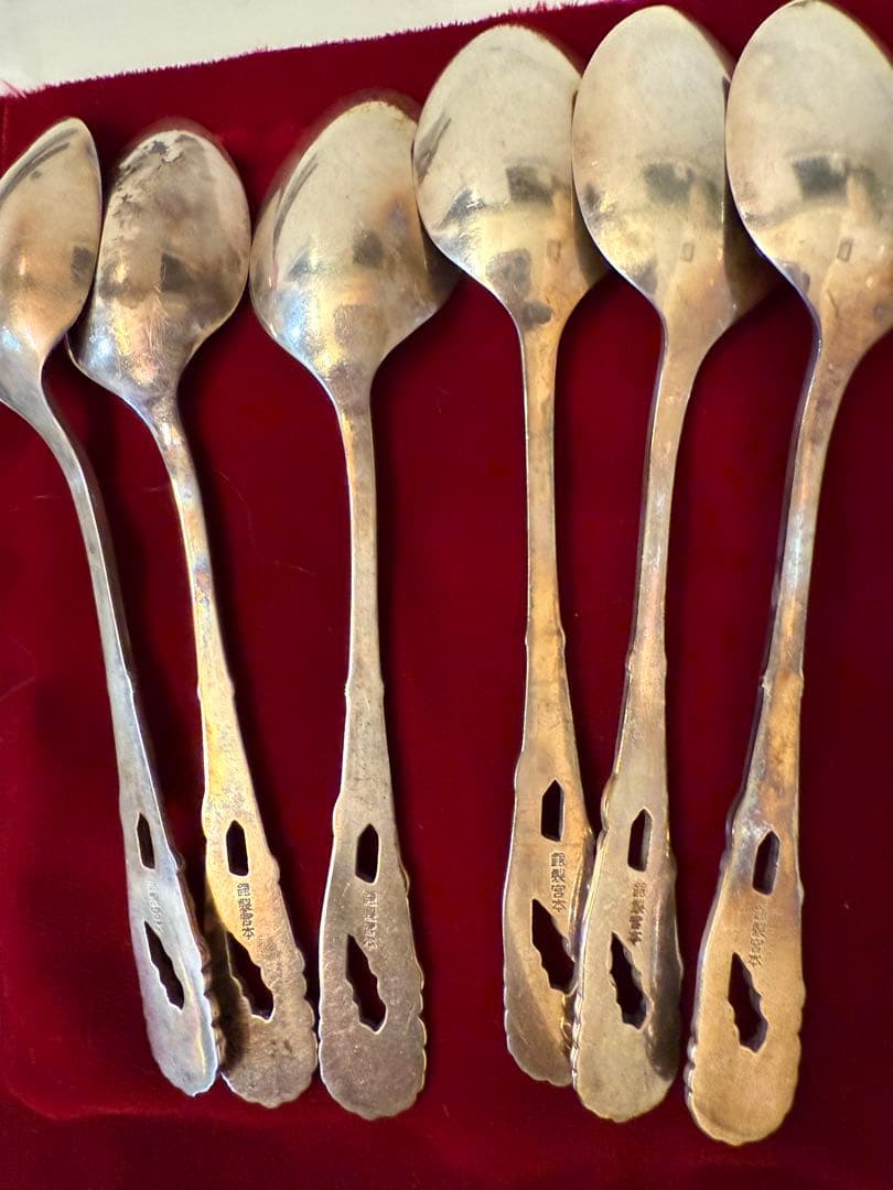 ス*ー様 銀製　フォーク6本　スプーン 8本セット 日本製　姫フォーク