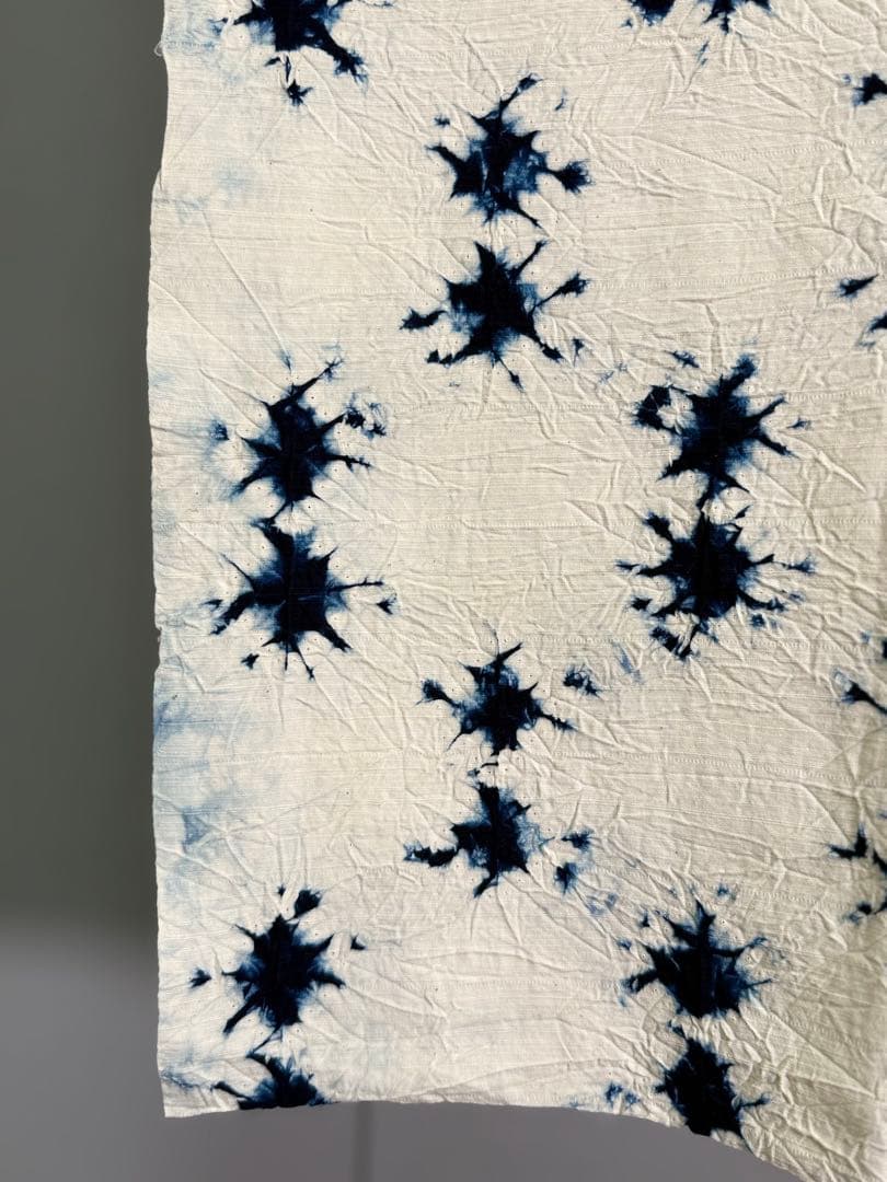 N35「有松鳴海絞り」藍染作家 片野かほり 国産天然藍染 個展出品作品布 古布