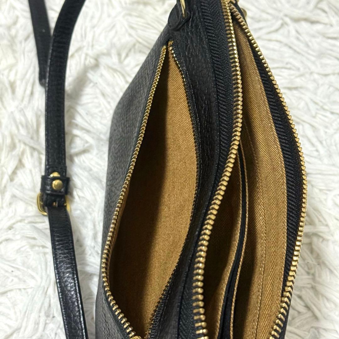 アタオ オフィスブーブー ブラック ショルダー ゴールド金具 ポシェット お財布