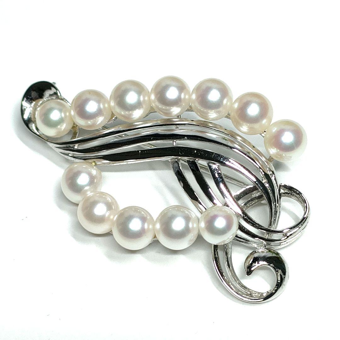 ミキモト パール 真珠 ブローチ 12珠 シルバー M刻印S刻印 アクセサリー