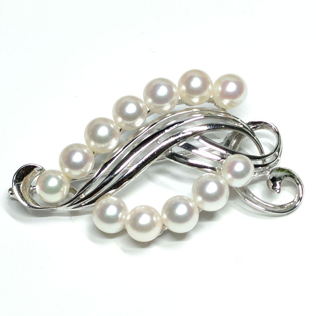 ミキモト パール 真珠 ブローチ 12珠 シルバー M刻印S刻印 アクセサリー