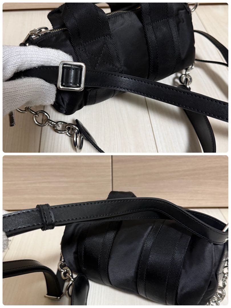 【美品】DIESEL ディーゼル 3way ミニドラムバッグ ナイロン ブラック
