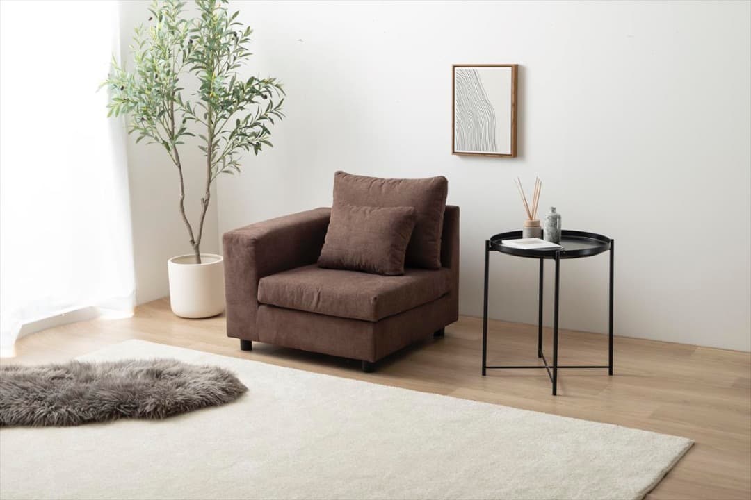 【送料無料】Legeno コーナーソファ 天然木 Sバネ 1人掛け