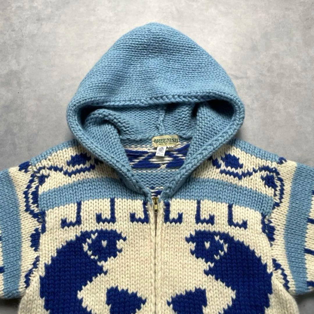90s wool cowichan sweater “hoodie type”