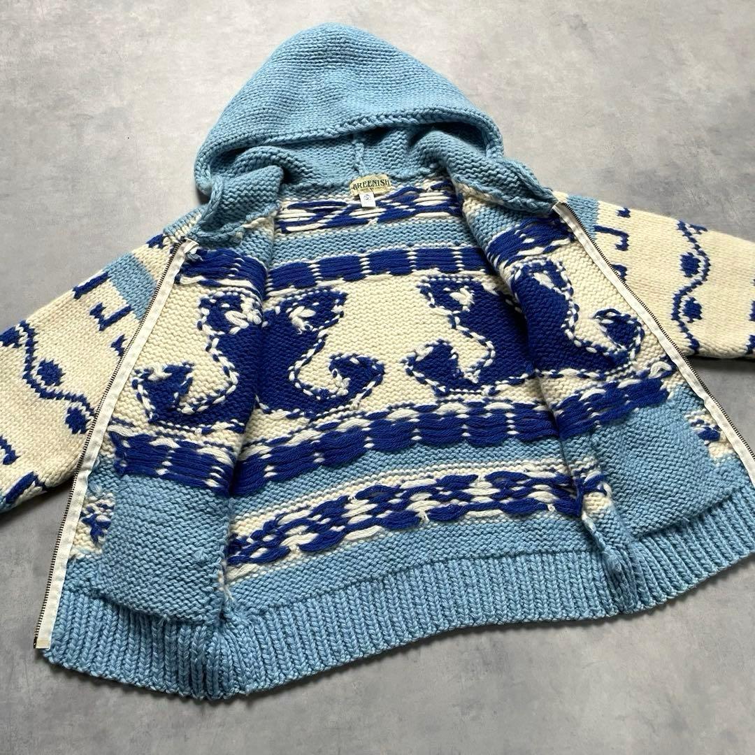 90s wool cowichan sweater “hoodie type”