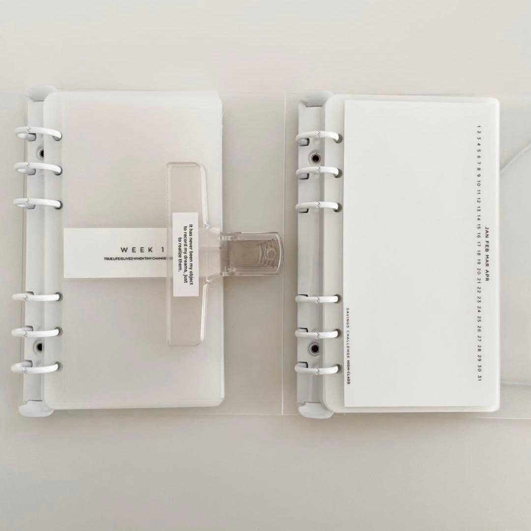 恵美　韓国　貯金　バインダー　リフィル　ダブルリングバインダー　黒6