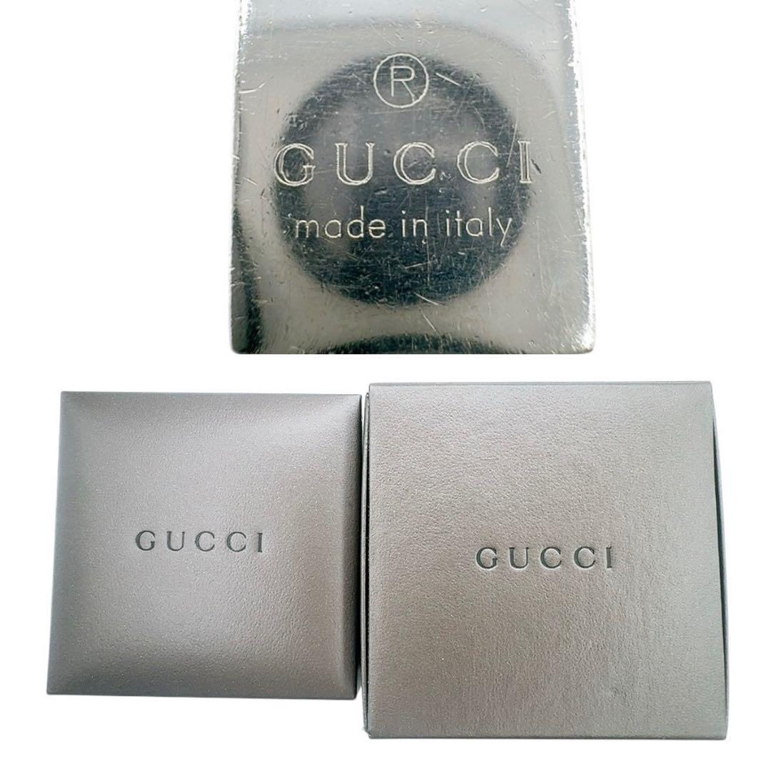 【美品】グッチ ネックレス プレート シルバー SV 925 ロゴ 刻印 箱付き