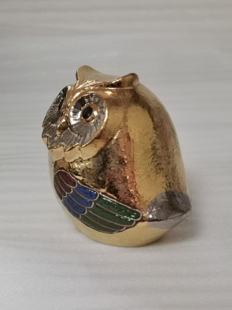 九谷焼 3.2号 梟 ふくろう 金 縁起物 風水 置物 日本製 伝統工芸