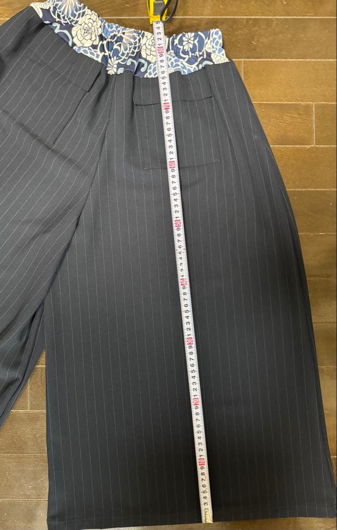 ほにや　ストライプ ガウチョパンツ