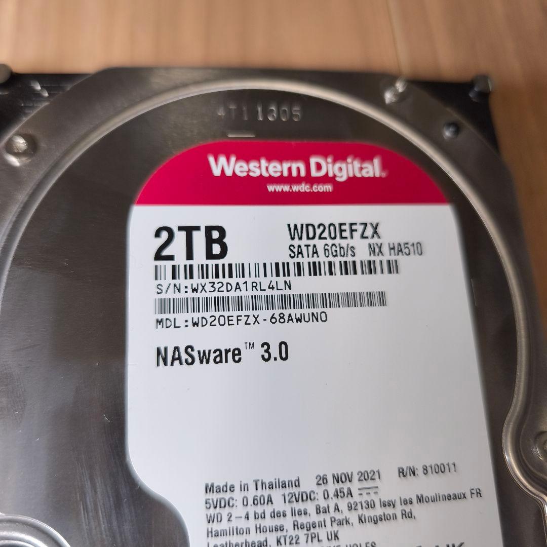 ③WD Red Plus WD20EFZX 2TB HDD × 2台