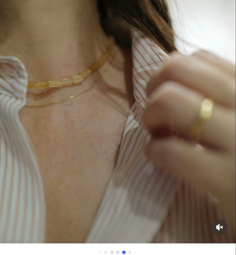 ETRETOKYO サイドスリットストライプシャツ ピンクベージュ