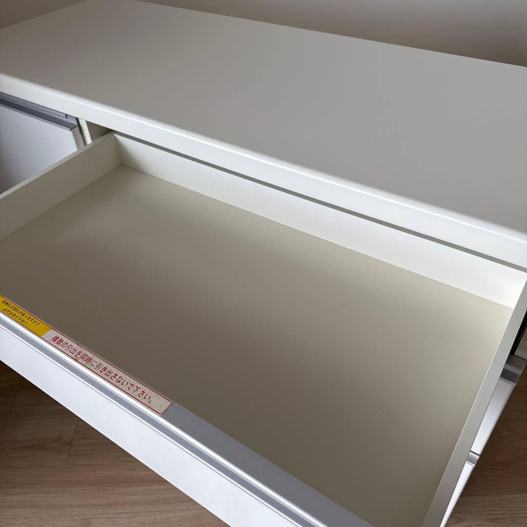 パモウナ◇キッチンカウンター◇食器棚◇幅120cm ホワイト