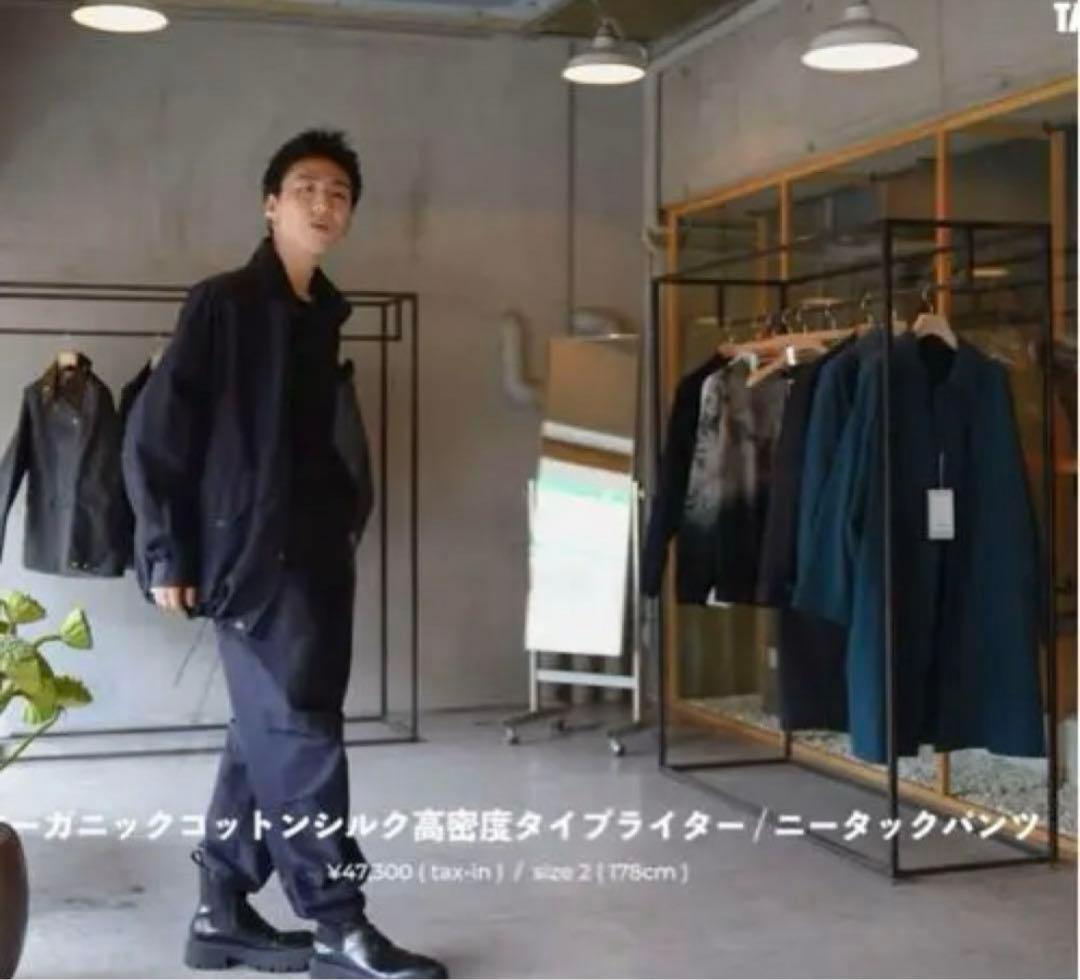 marka ショートモッズオーガニックコットン x シルク ネイビー