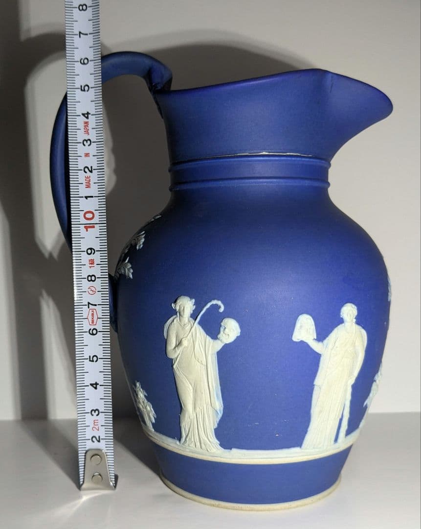 ウェッジウッド　1900年頃製造　ディップドブルー　ジャスパーウェア　ピッチャー