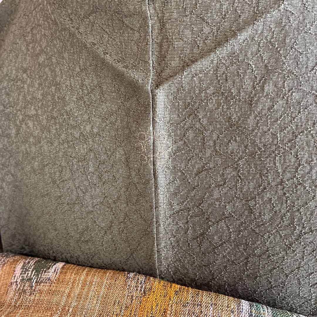 色無地　フルセット　着物　正絹　しつけ付き　ロング丈　灰緑　卒業式　入学式　J6