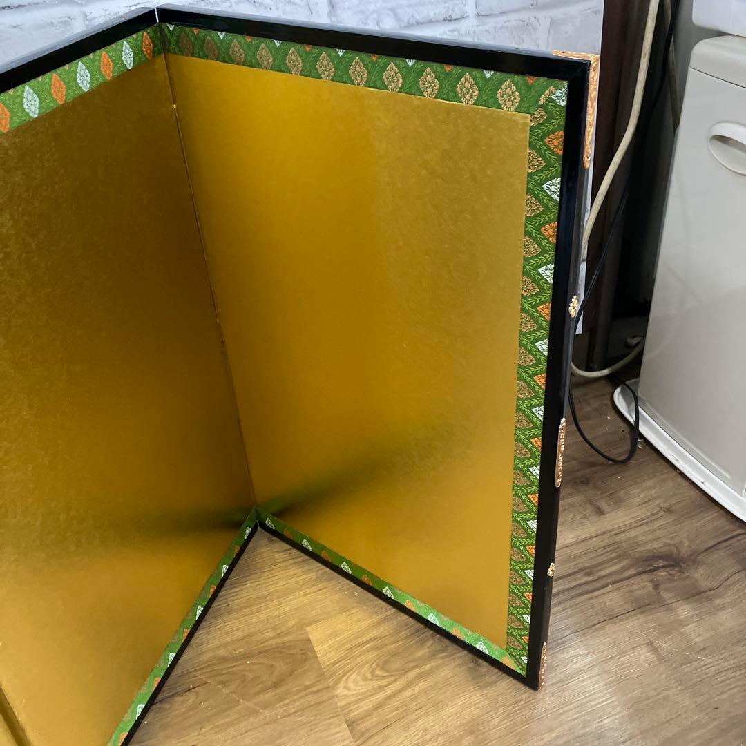 御屏風 屏風 4曲 金屏風 和装小物 インテリア 雛人形 五月人形 昭和レトロ