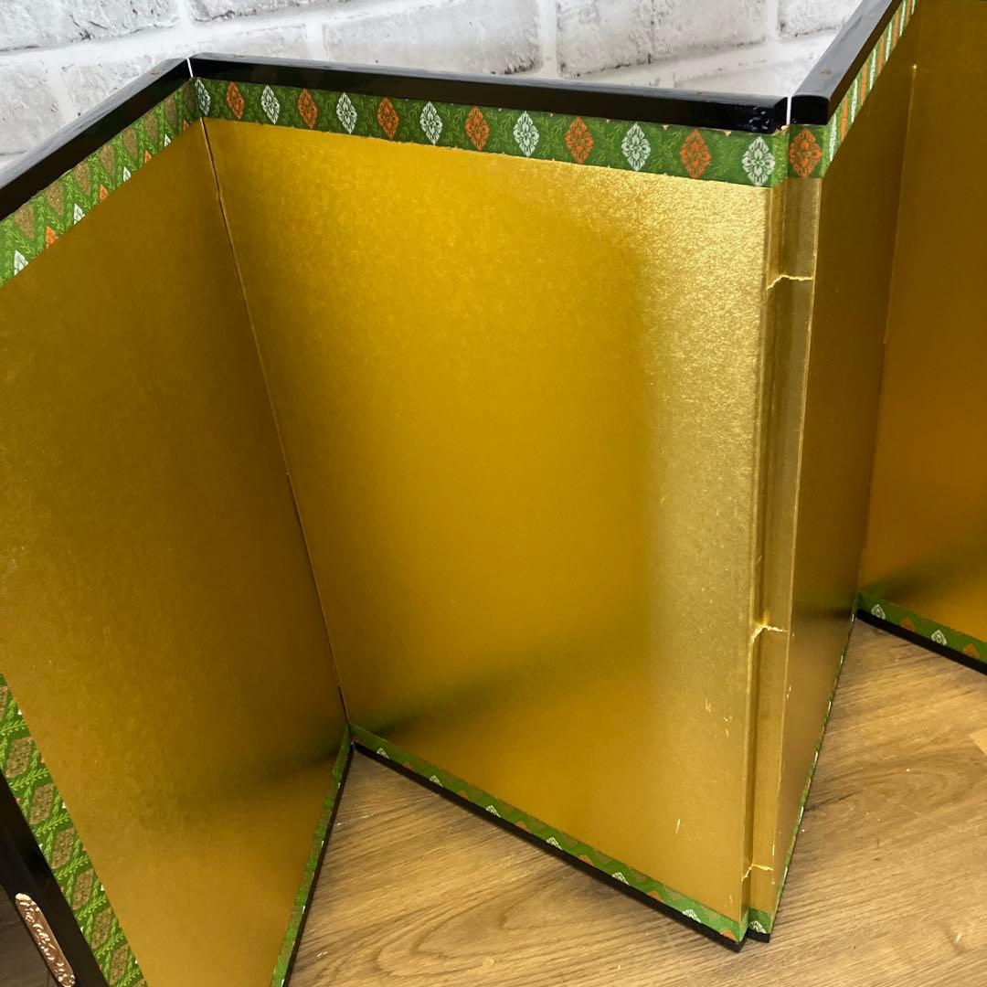 御屏風 屏風 4曲 金屏風 和装小物 インテリア 雛人形 五月人形 昭和レトロ