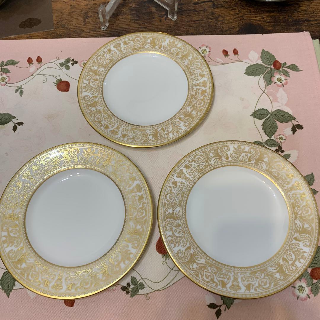 ウェッジウッド ゴールド　フロレンティーン　15.5cmケーキプレート 6枚