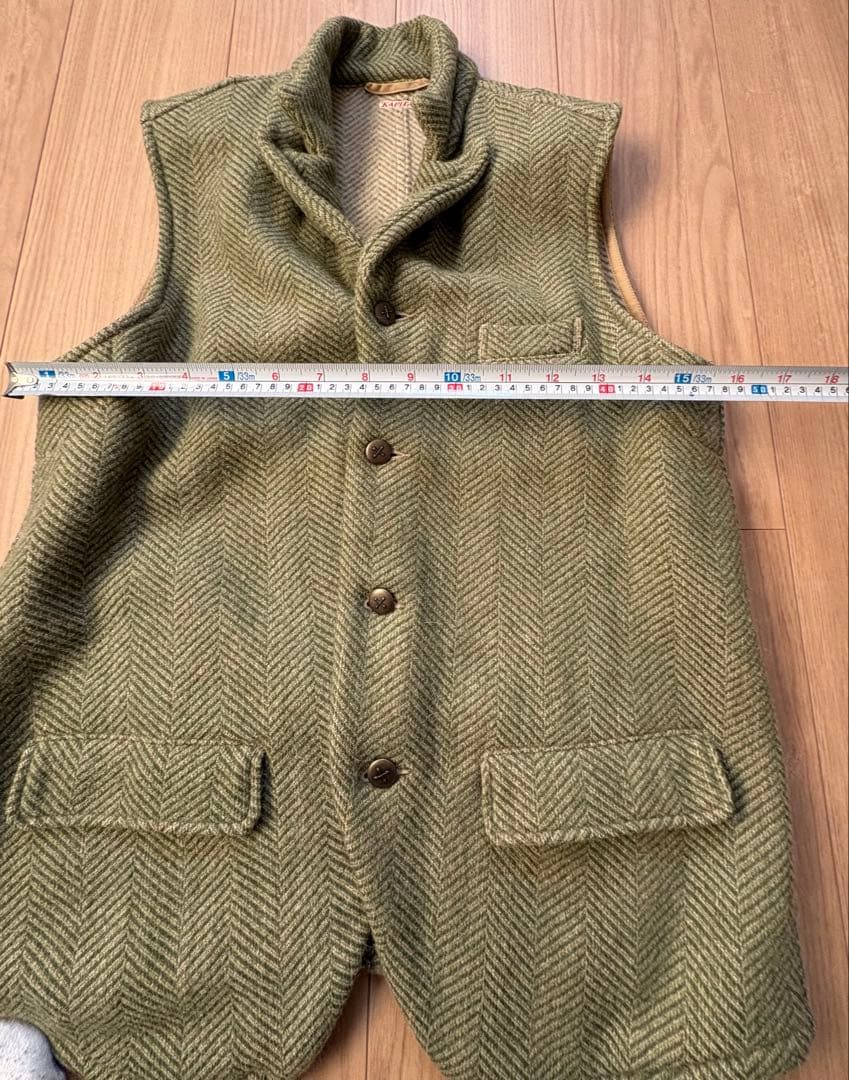 KAPITAL ヘリンボーン ベスト Lサイズ オリーブグリーン