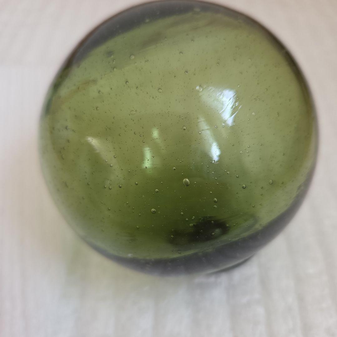 ガラス浮き玉 緑２ 青ボタン