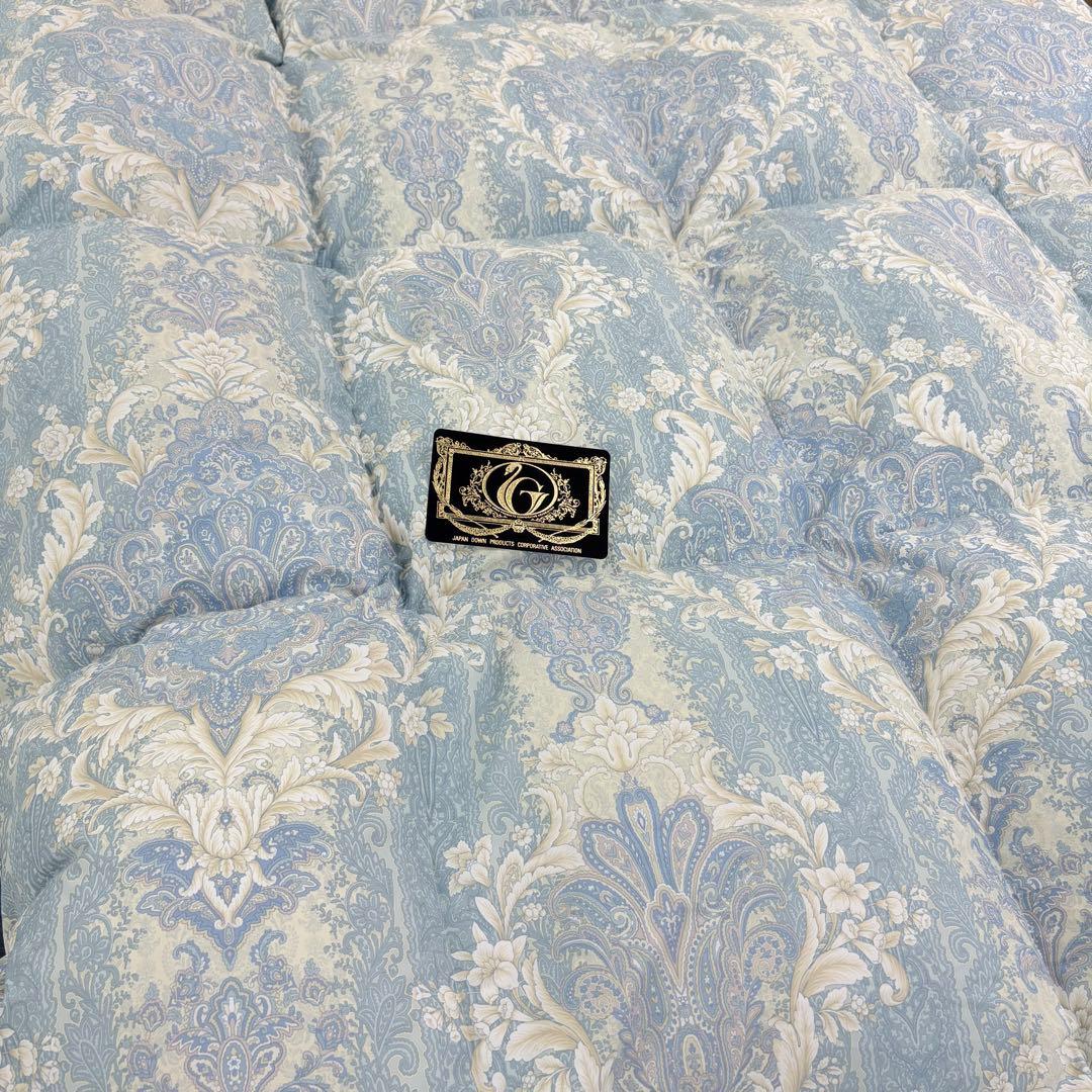 羽毛布団 シングル ポーランド ホワイトマザーグース CH92103 ブルー